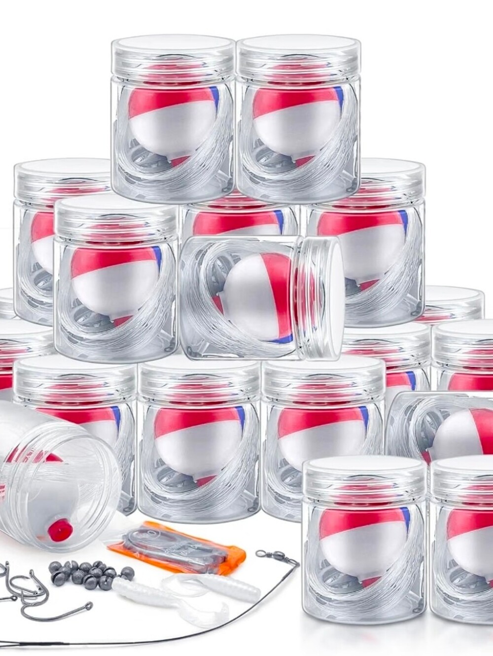 Red and White Mini Fishing Float Party Favor Set - Unbranded